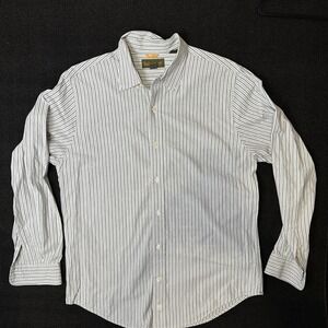 Timberland Men's Button Up Long Sleeve Shirt Size Large 100% Cotton Stripe